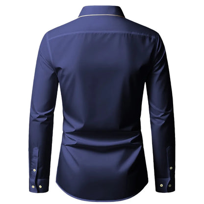 Men’s Premium Patchwork Tuxedo Shirt – Full Sleeve Stylish Party & Casual Wear