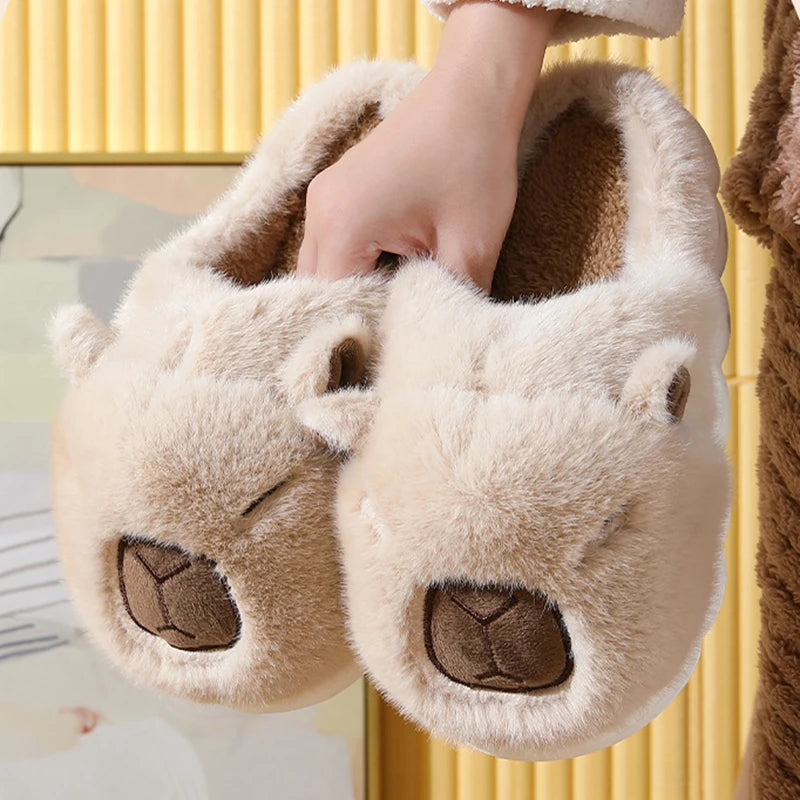 Glomexia Cute Capybara Winter Slippers 🐹❄️