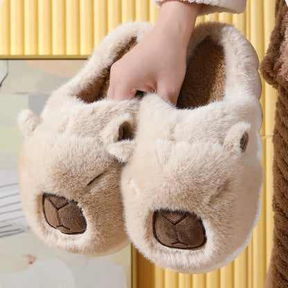 Glomexia Cute Capybara Winter Slippers 🐹❄️