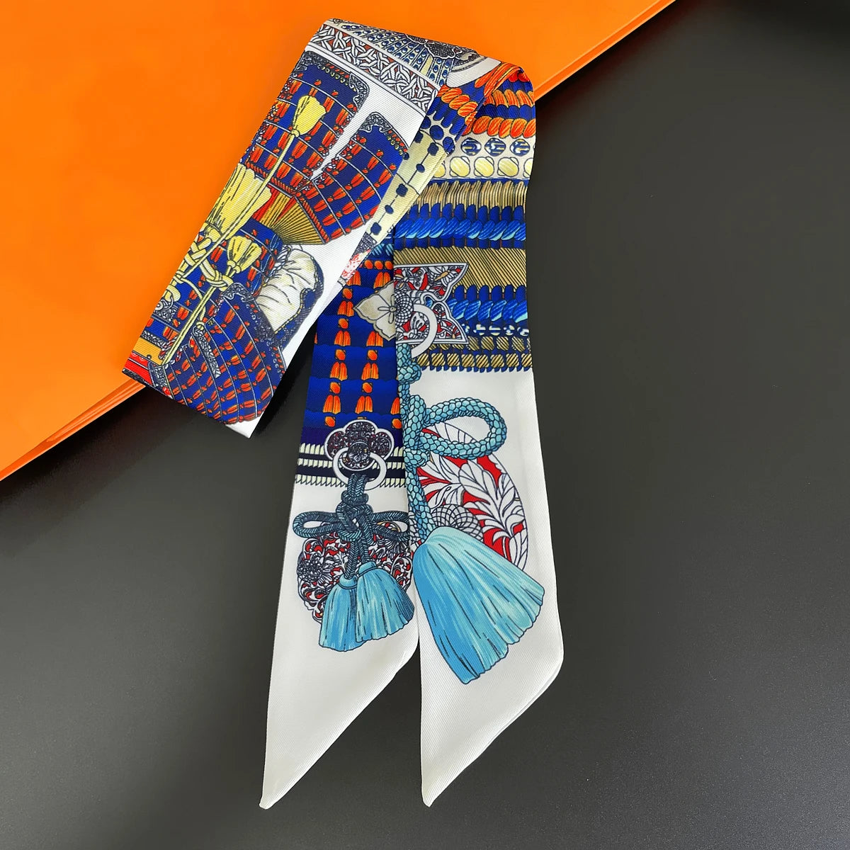 🧣 Glomexia Silk Print Hair Scarf – Elegant Women Fashion Wrap ✨