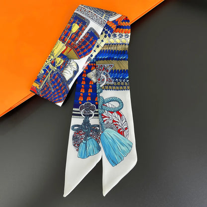 🧣 Glomexia Silk Print Hair Scarf – Elegant Women Fashion Wrap ✨