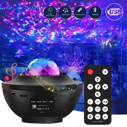 LED Starry Galaxy Projector Night Light with Bluetooth