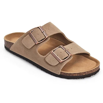 Women Suede Cork Mules 👡 | Arch Support Buckle Clogs