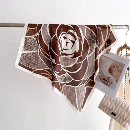 Women’s Luxury Floral Printed Silk Scarf