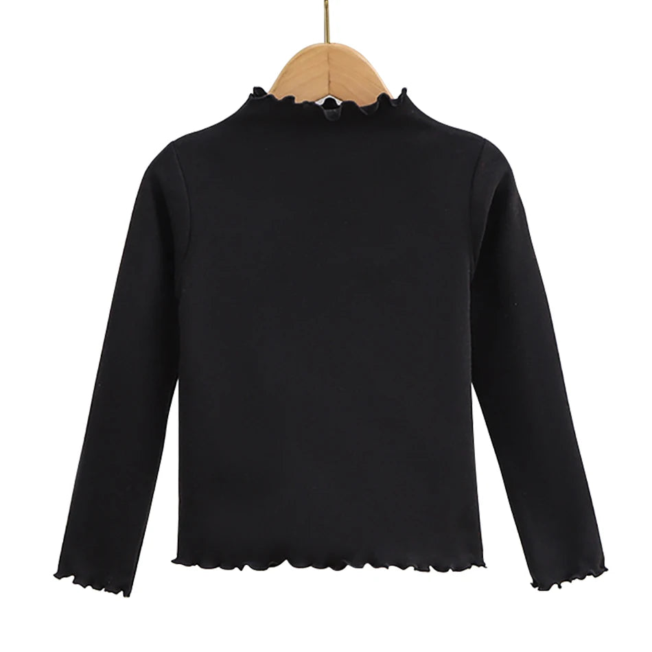 Premium Girls Black Fungus Edge Long Sleeve T-Shirt
