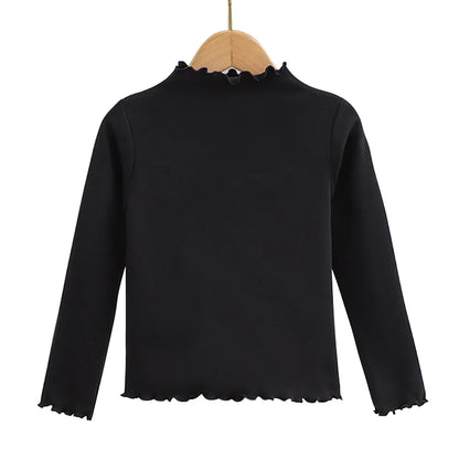 Premium Girls Black Fungus Edge Long Sleeve T-Shirt