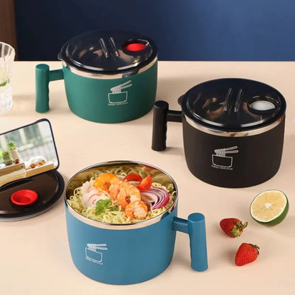 🍜 ✨ Glomexia Stainless Steel Noodle Bowl with Lid