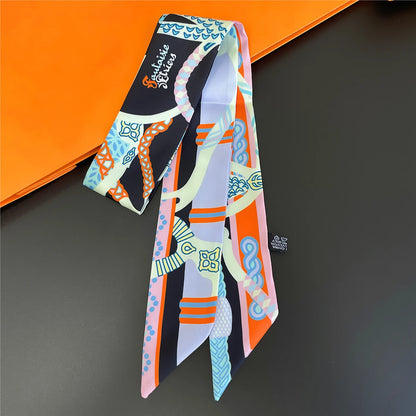 🧣 Glomexia Silk Print Hair Scarf – Elegant Women Fashion Wrap ✨