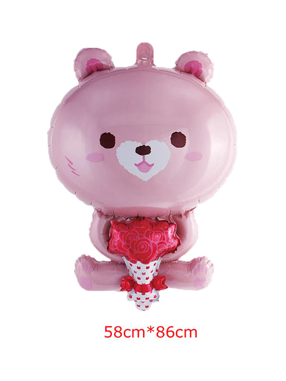 Large Kiss Me Love Heart Foil Balloon Stand
