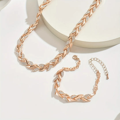 Premium Rhinestone Fish Tail Necklace Set – Elegant Jewelry