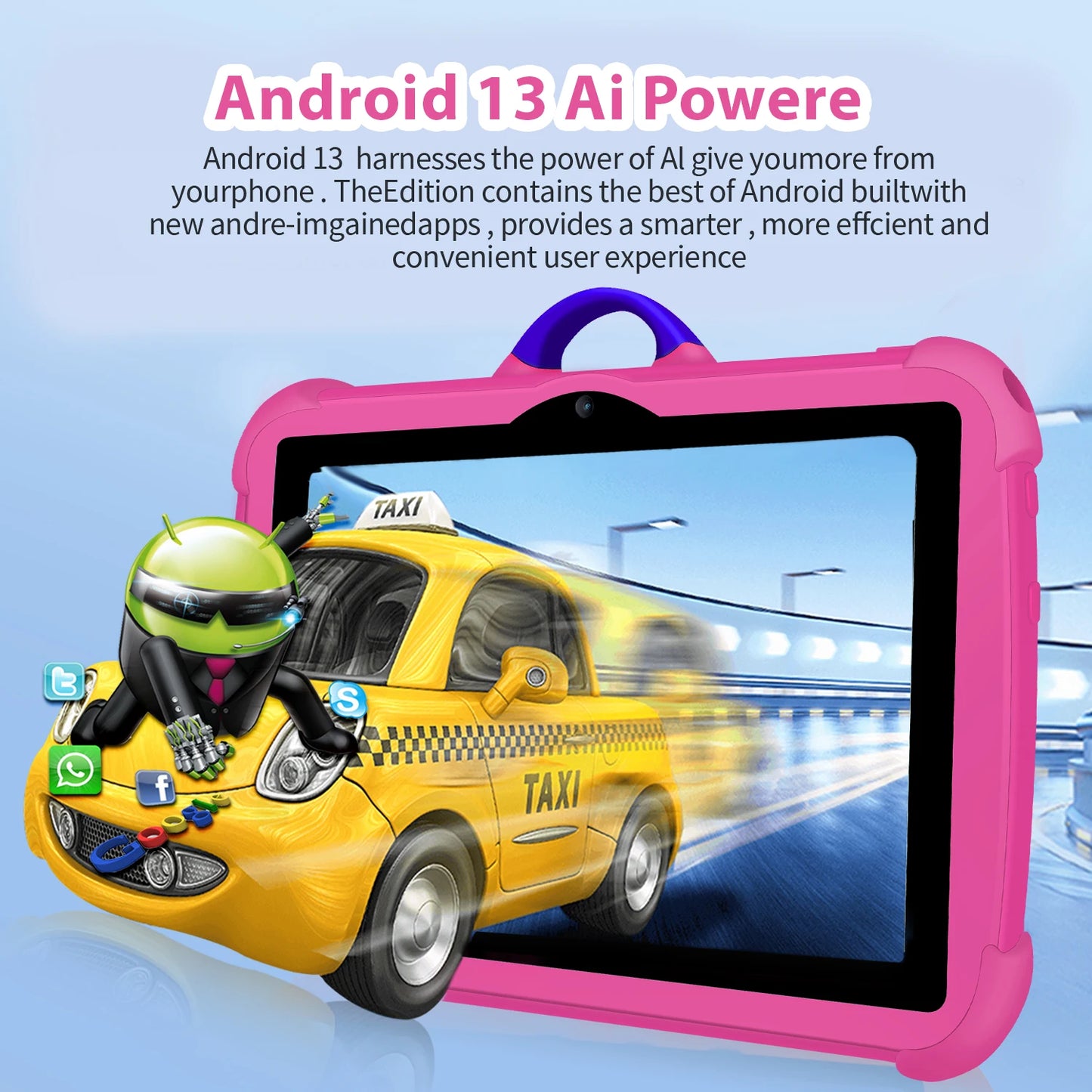 Glomexia Kids 7″ Android 13 Tablet 📱 | 4GB RAM 64GB | Dual Camera