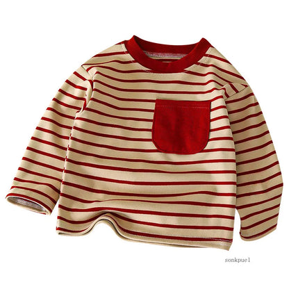 Kids Striped Sporty Long Sleeve Tee ⚡👦👧