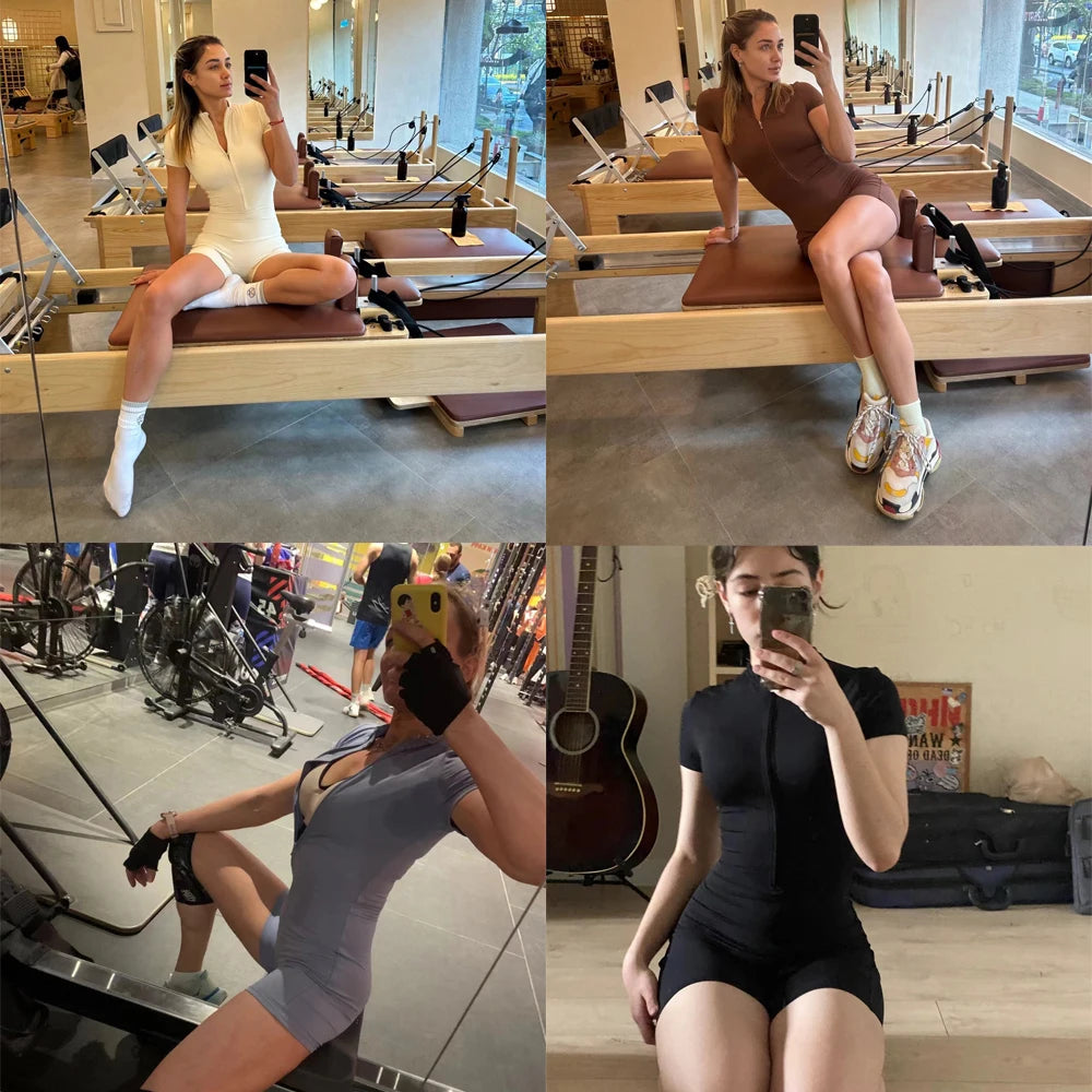 🧘‍♀️ Women’s Winter Yoga Jumpsuit – Long Sleeve High-Elastic Bodysuit