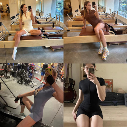 🧘‍♀️ Women’s Winter Yoga Jumpsuit – Long Sleeve High-Elastic Bodysuit
