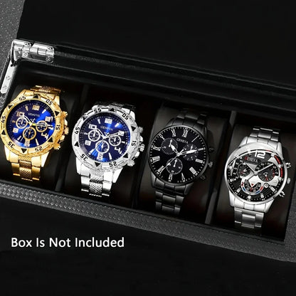 Glomexia Men’s Quartz Watch Set (4 PCS) 🔥