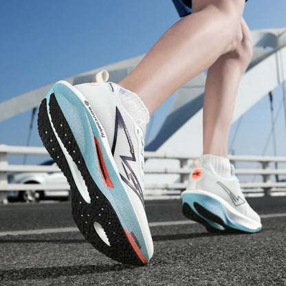 Men’s Lightweight Running Shoes | Breathable Nylon Sneakers with Carbon Plate | Non-Slip Casual Sports Shoes
