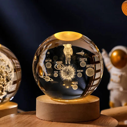 3D Moon Crystal Ball Night Light