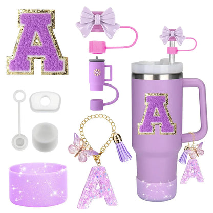 🥤 ✨ Glomexia 8-Piece Tumbler Accessories Set (Purple)