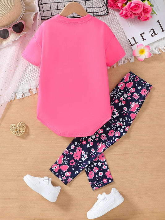 Premium Girls Cartoon Summer Clothing Set – Short Sleeve & Shorts