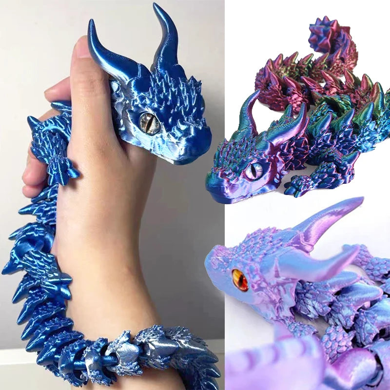 3D Printed Articulated Magic Dragon – Movable Joint Fidget Toy
