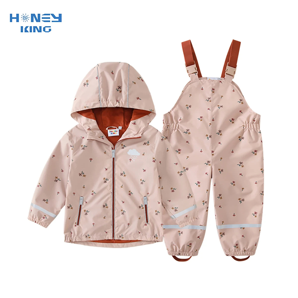 Kids Waterproof Raincoat Overalls Set