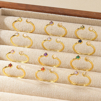 Gold Color Fruit Zirconia Adjustable Ring