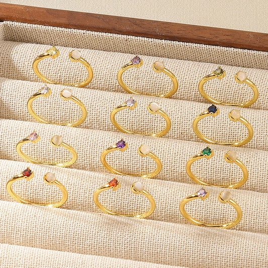 Gold Color Fruit Zirconia Adjustable Ring