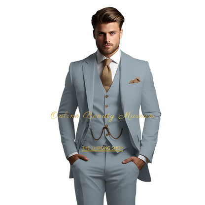 🤵 Men’s Wedding Banquet Suit – Classic Single Breasted Formal Set