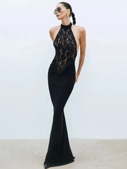 Women Sleeveless Turtleneck Bodycon Maxi Dress