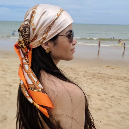 Premium 90x90 Paisley Fashion Scarf | Women Headband | GLOMEXIA