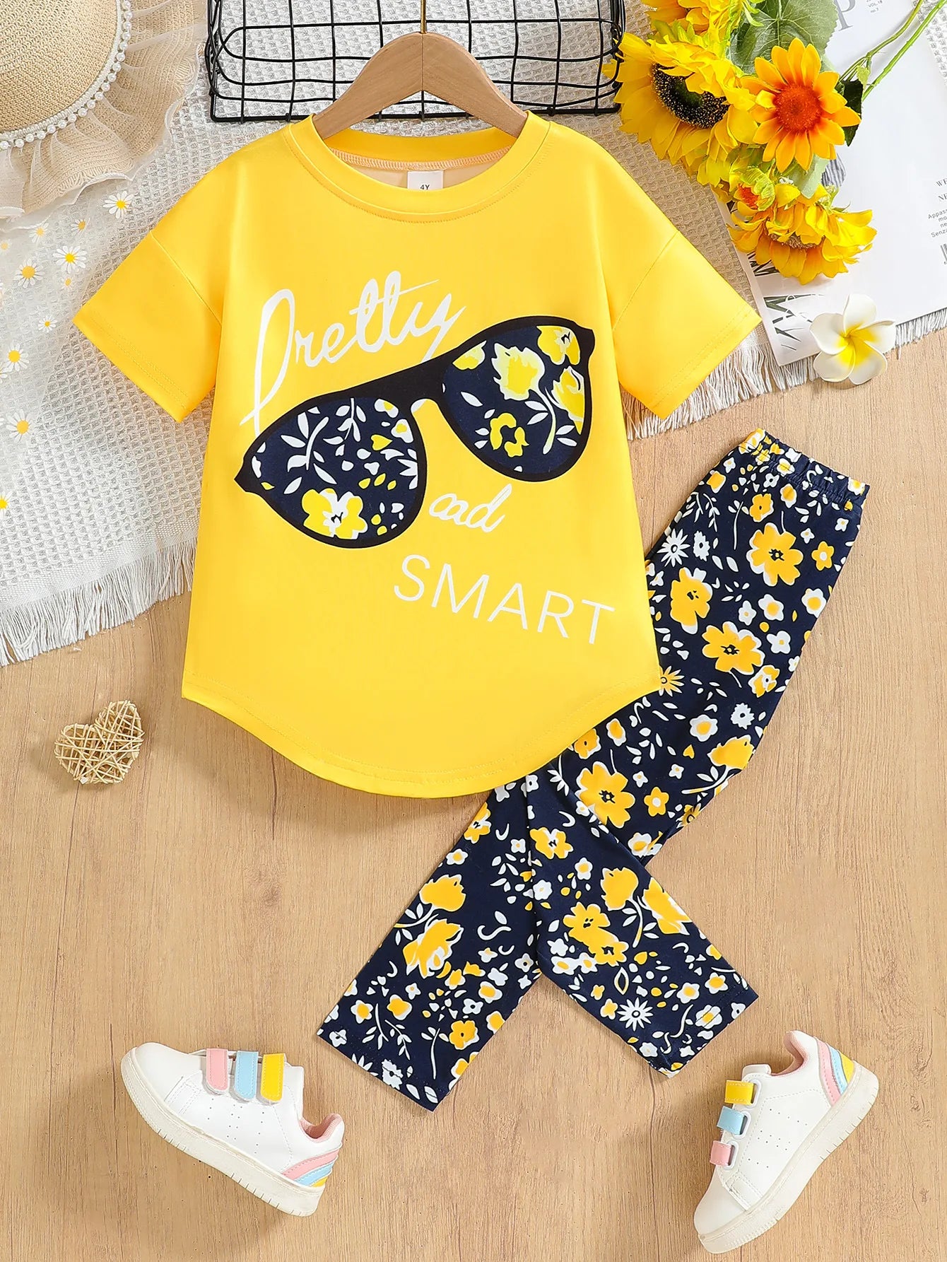 Premium Girls Cartoon Summer Clothing Set – Short Sleeve & Shorts