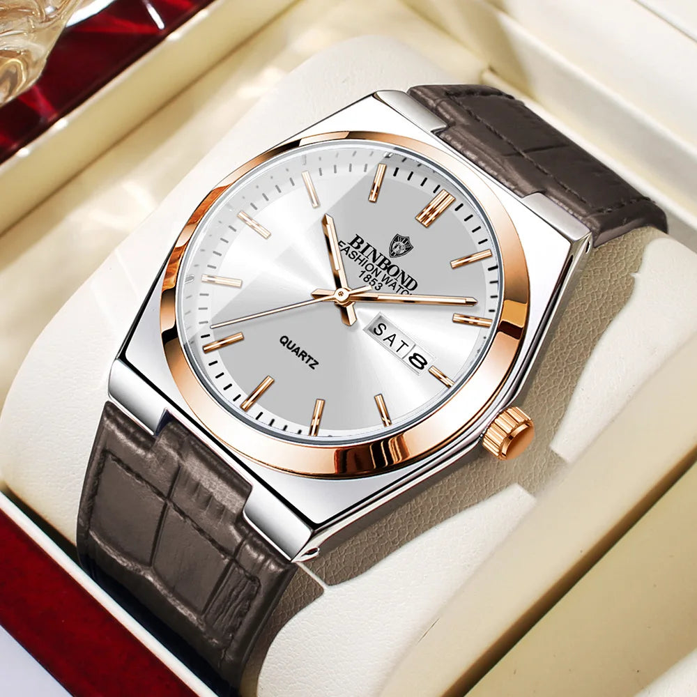 Glomexia Gold Quartz Men’s Watch ✨