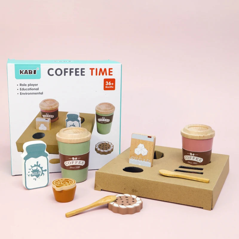 Glomexia Wooden Coffee Play Set