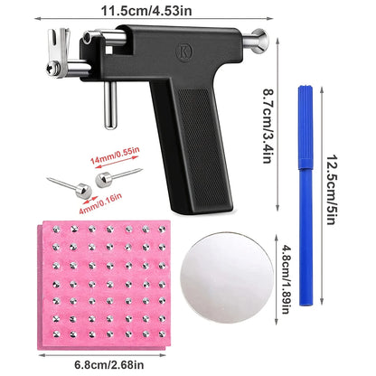 Glomexia Ear Piercing Kit (98pcs) | Professional Piercing Gun with Stainless Steel Studs