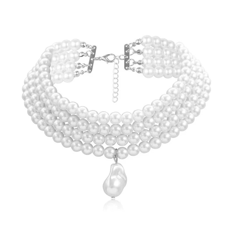 Premium Layered Baroque Pearl Choker Necklace