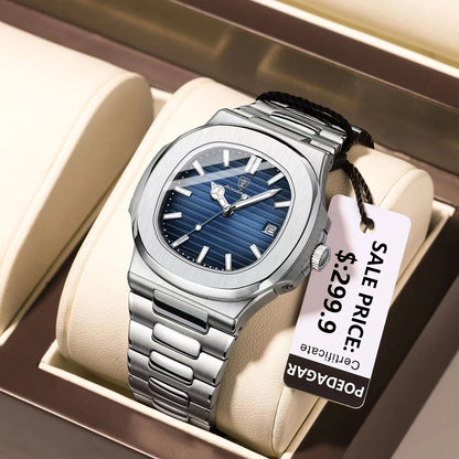 ⌚ POEDAGAR Square Quartz Watch for Men