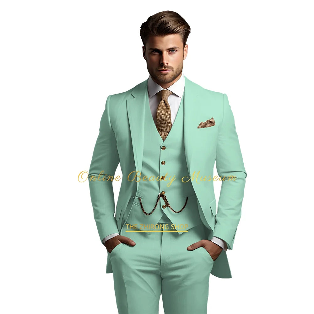 🤵 Men’s Wedding Banquet Suit – Classic Single Breasted Formal Set