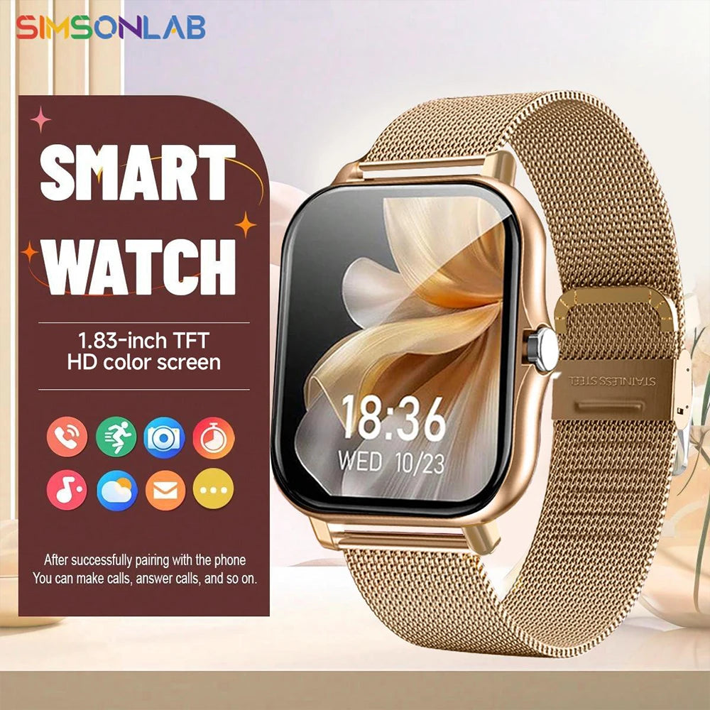 Bluetooth Call Smart Watch – 1.83” Touch Fitness Tracker