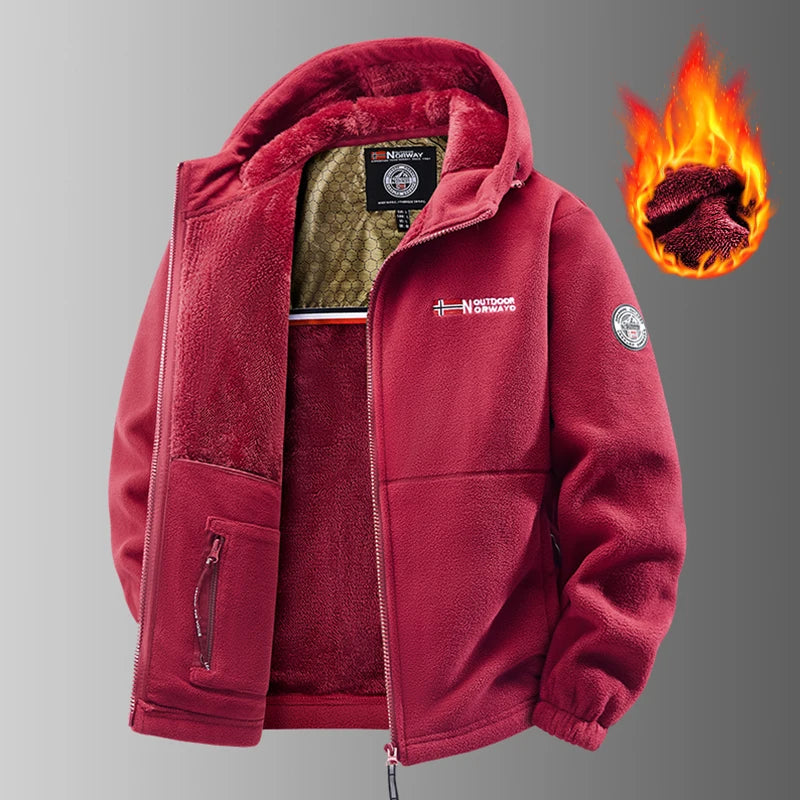Men’s Windproof Thermal Fleece Jacket 🧥 Outdoor Winter Wear