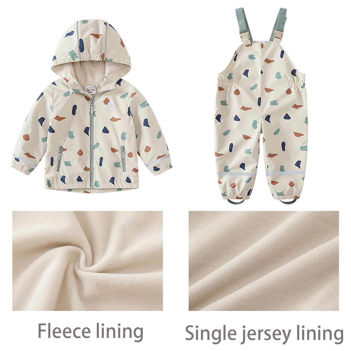 Kids Waterproof Raincoat Overalls Set