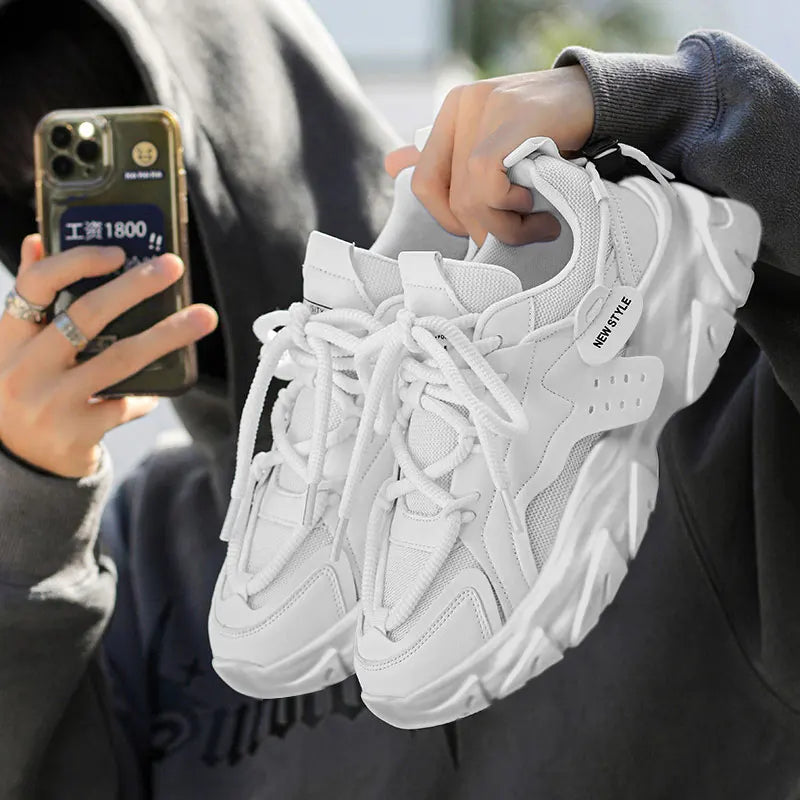 Breathable Thick-Sole Men’s Sneakers