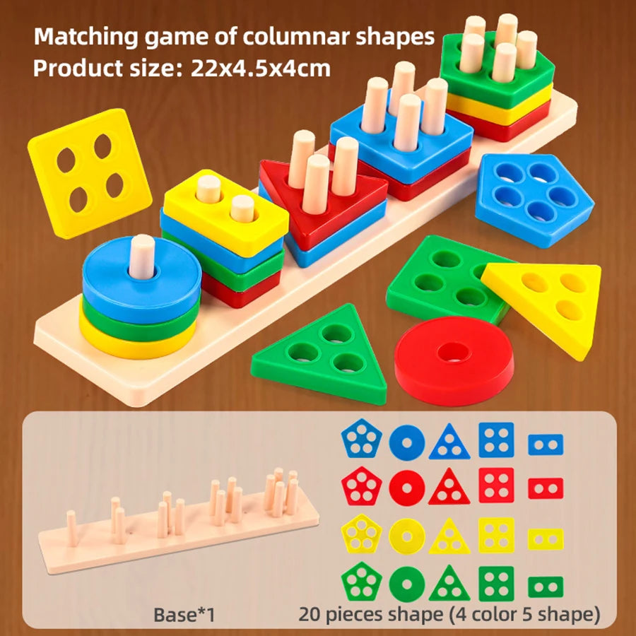 Kids Geometric Building Blocks Set – Early Learning Educational Toy