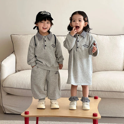 🧒👧 Kids Letter Print Clothing Set – Korean Style Unisex Outfit
