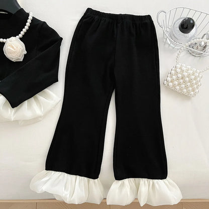 Girls Lace Long Sleeve Top & Pants Set