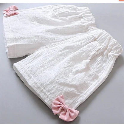 Girls Summer Ruffle T-Shirt & Pants 2-Piece Set
