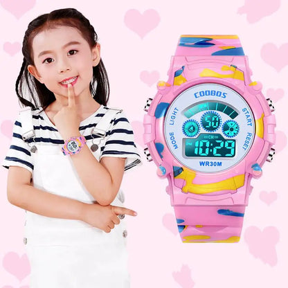 ⌚ Camouflage Digital LED Watch for Kids 🟢🕒