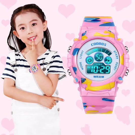 ⌚ Camouflage Digital LED Watch for Kids 🟢🕒