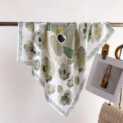 Women’s Luxury Floral Printed Silk Scarf