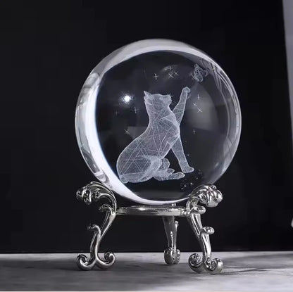 3D Solar System Crystal Ball with Stand