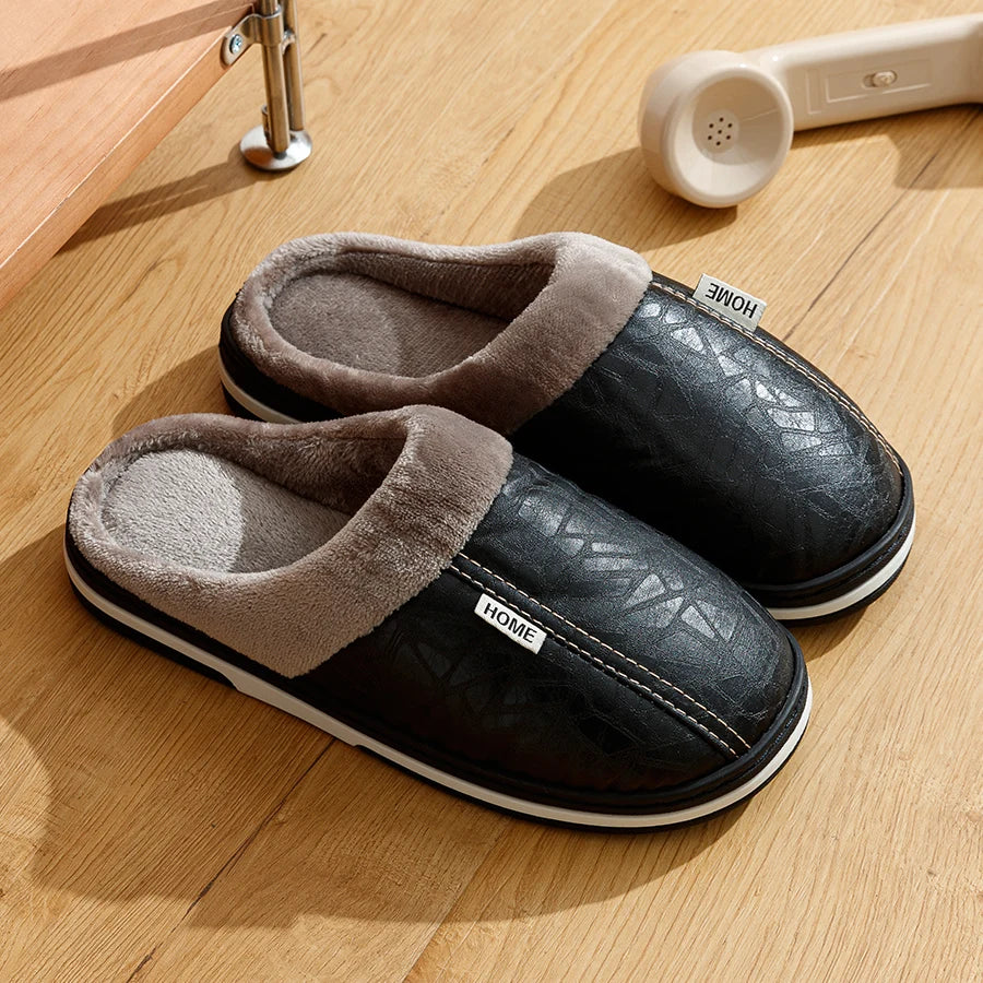 Glomexia Men Winter Plush Slippers ❄️ | Warm Bedroom Shoes